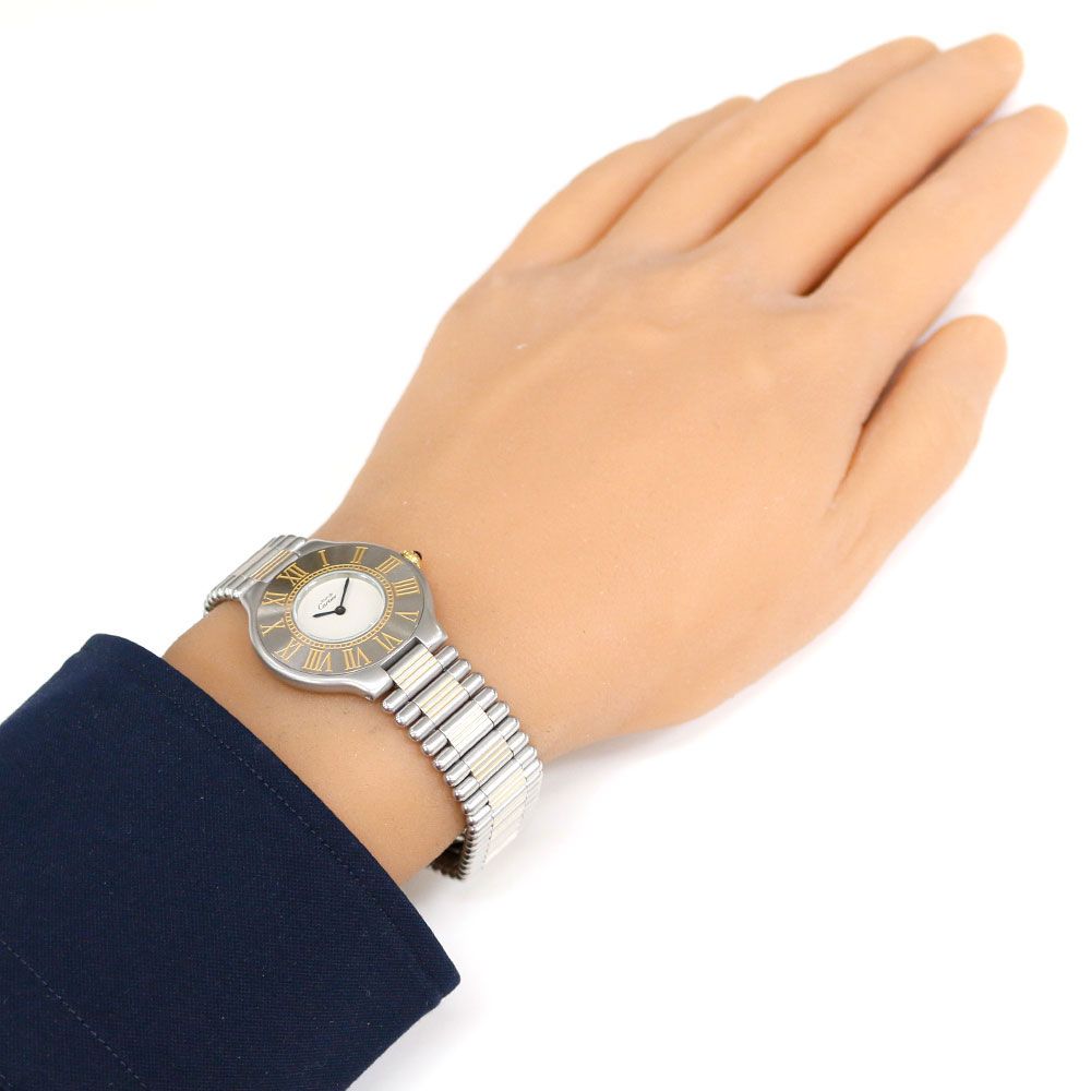 カルティエ マスト21 腕時計 時計 ステンレススチール クオーツ メンズ 1年保証 CARTIER