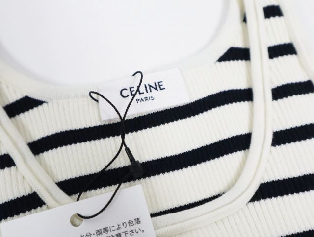 セリーヌ CELINE アスリート ブラ メッシュ クリーム ネイビー