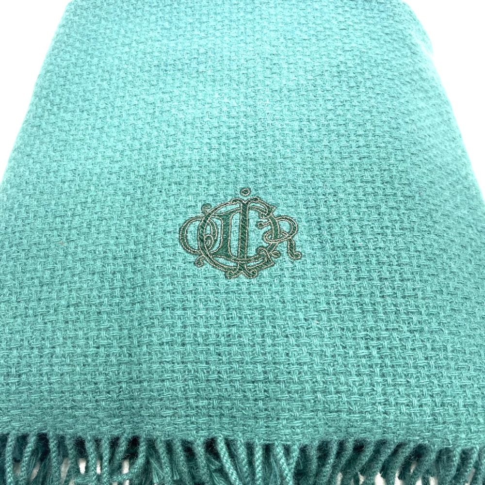 Christian Dior クリスチャンディオール ストール ニット 緑系 ウール  