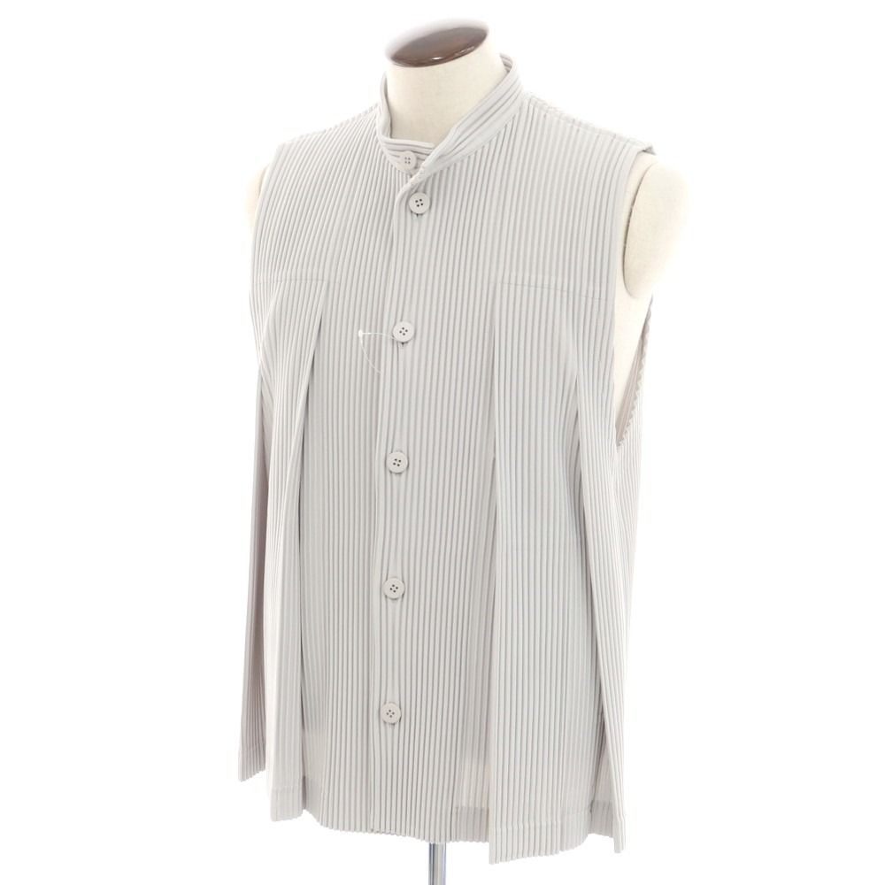オム プリッセ イッセイミヤケ HOMME PLISSE ISSEY MIYAKE 2025年秋冬 プリーツ加工 ベスト ジレ ライトグレー サイズ表記なし L位 メンズ