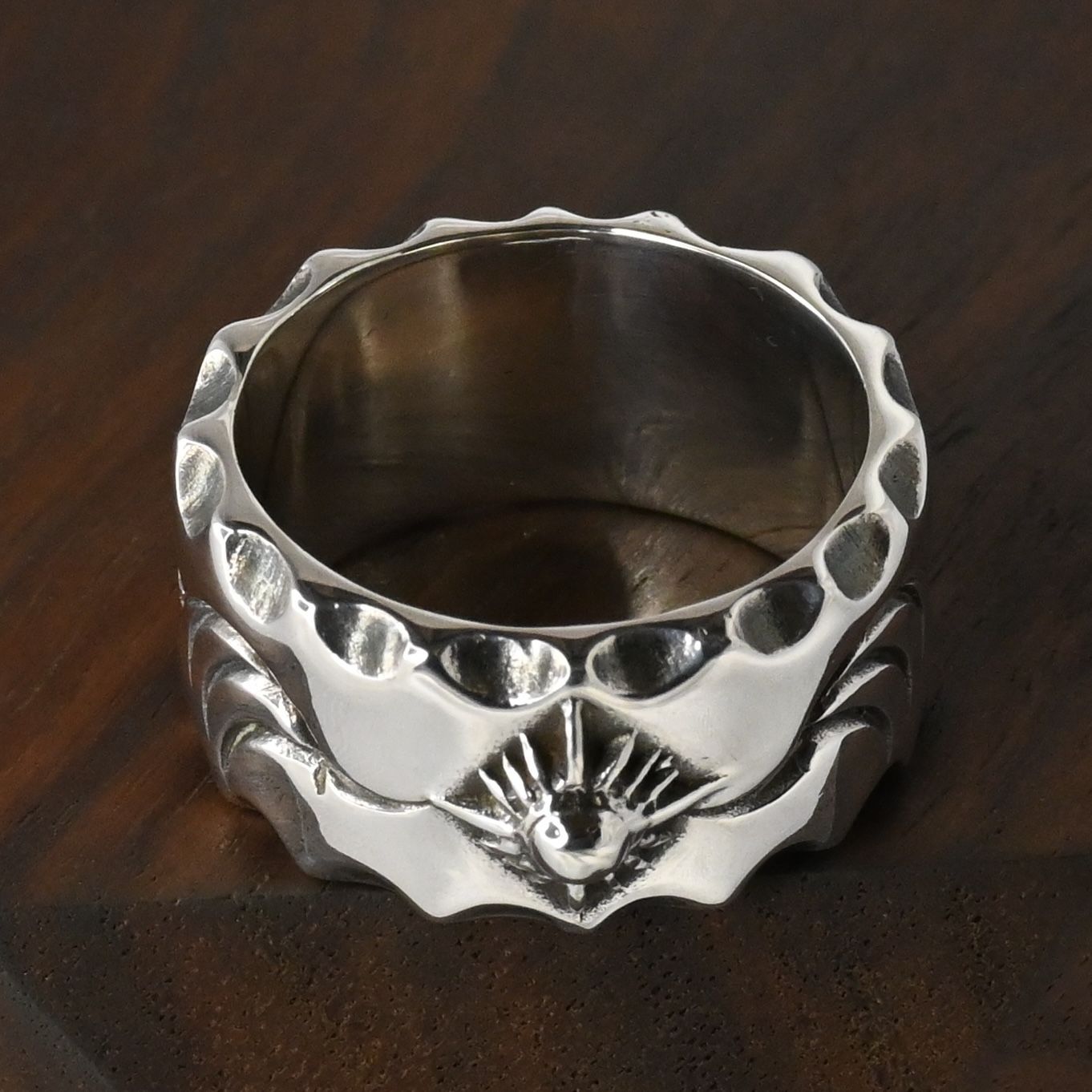 研磨済】 ARIZONA FREEDOM シルバー リング 太陽神 唐草 17.5号