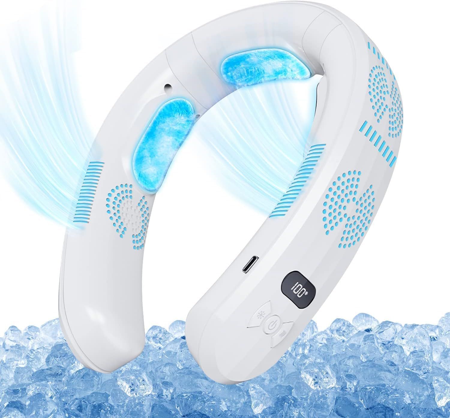 冷却ブレート付き ネッククーラー 携帯扇風機 首掛け 冷却プレート付き ネッククーラー 首掛け扇風機 携帯扇風機 急速冷却