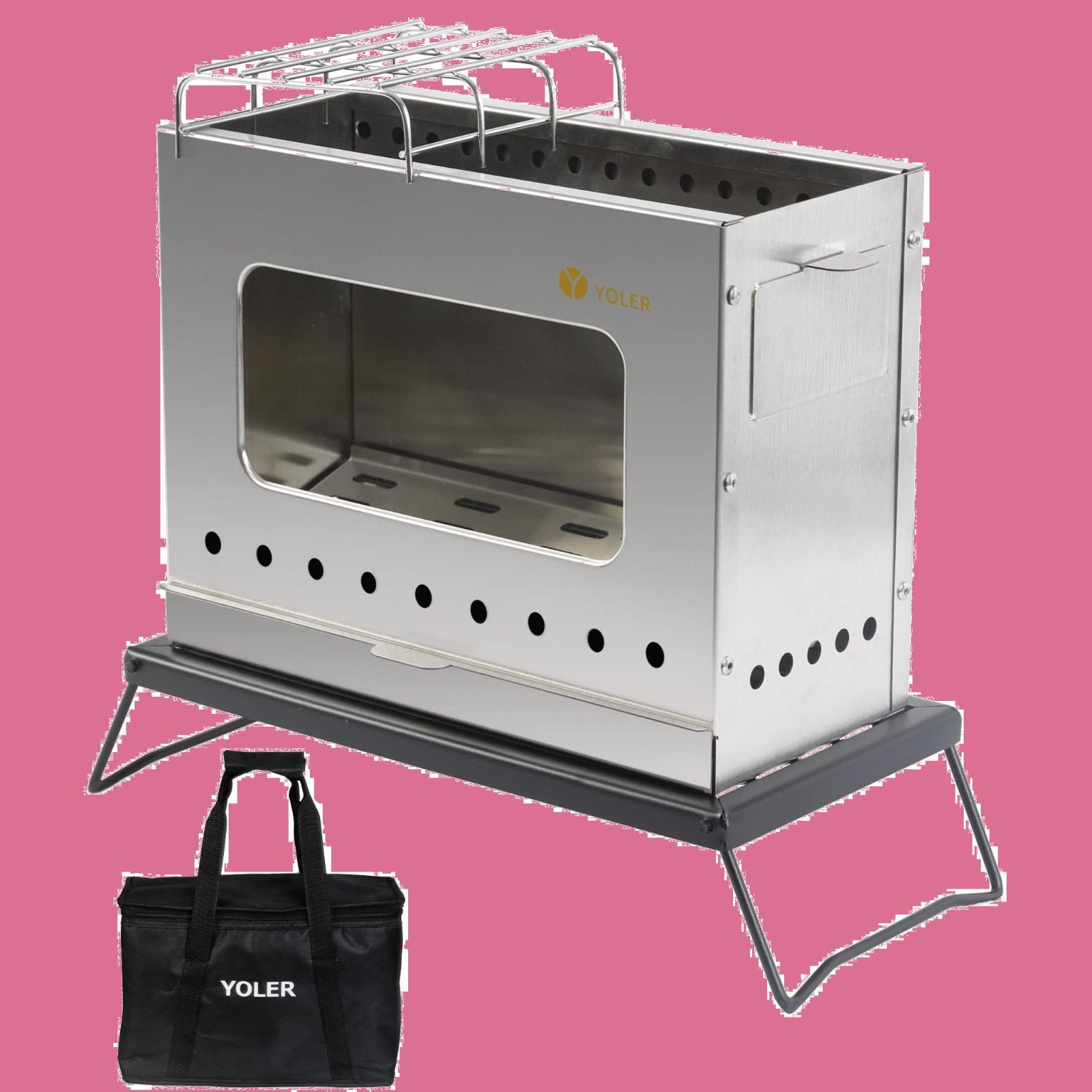 ヨーラー|YOLER ステンレス鋼 焚き火台 薪ストーブ コンロ 二次燃焼 二