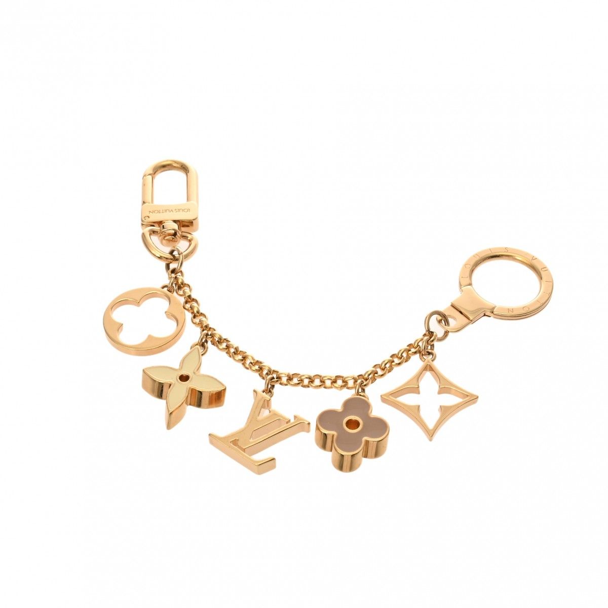 ルイヴィトン フルール ドゥ モノグラム バッグチャーム チェーン ゴールド M65111 ユニセックス GP キーホルダー