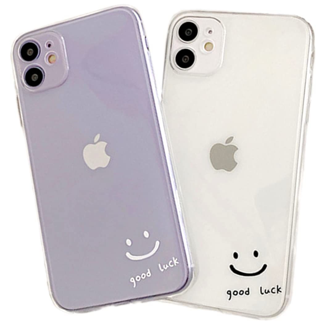 【在庫処分】人気(blackiPhone12) かわいい スマホケース 携帯カバー 携帯ケース カバー ソフトケース 韓国 透明 クリア ニコちゃん スマイル 【LuceTerra】iPhoneケース
