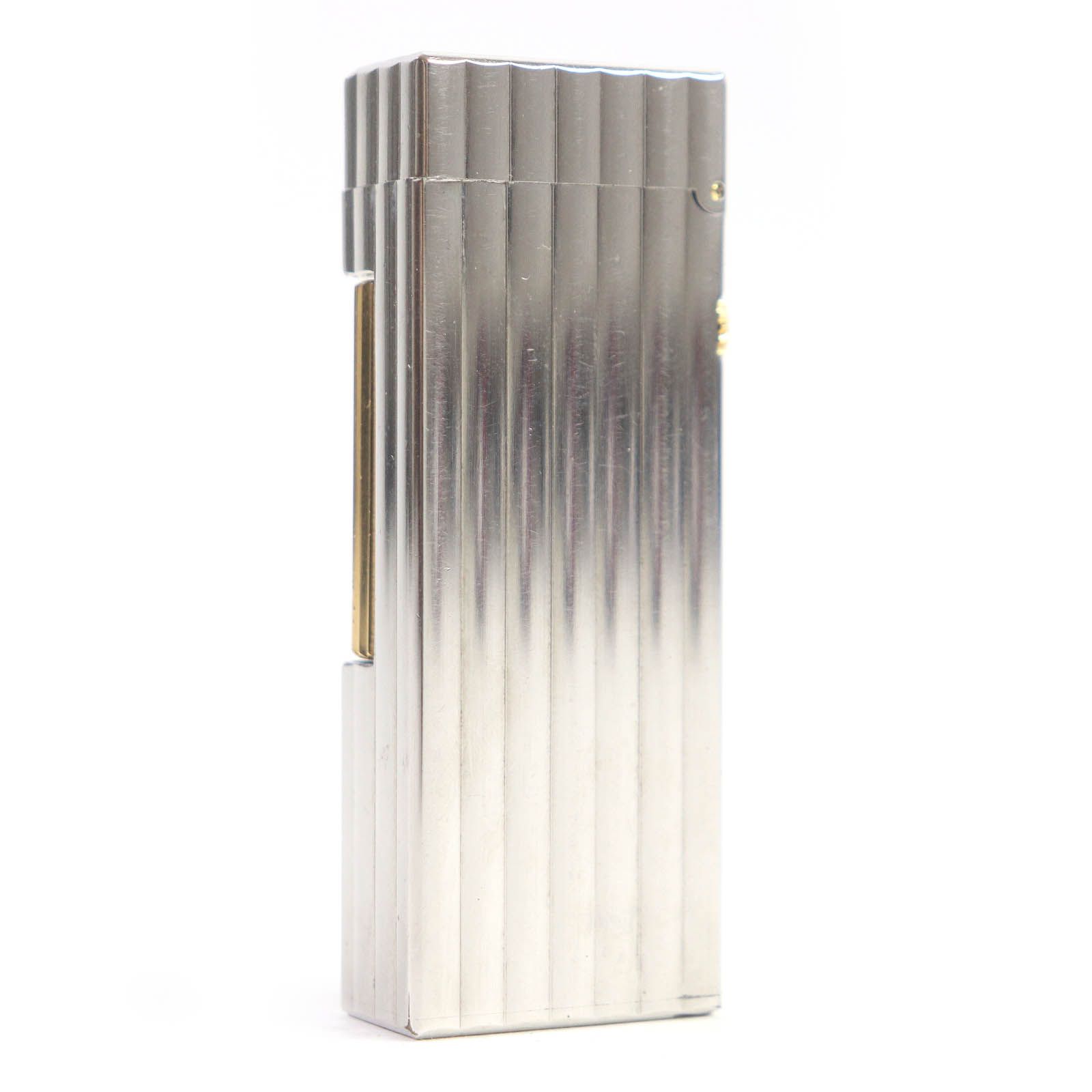 美品▽Dunhill ダンヒル スクエア ストライプ柄 ロゴ付き ローラー式 