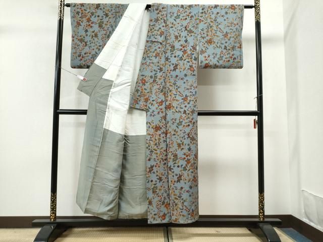 平和屋着物□上質な小紋 笹竹地紋 暈し染め 正絹 逸品 AAAY9193cs