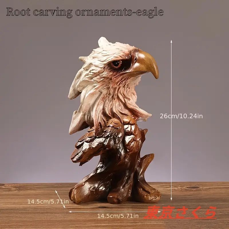 新作置物 オブジェ 鷲 バリエーション 木彫りのようなデザイン クール
