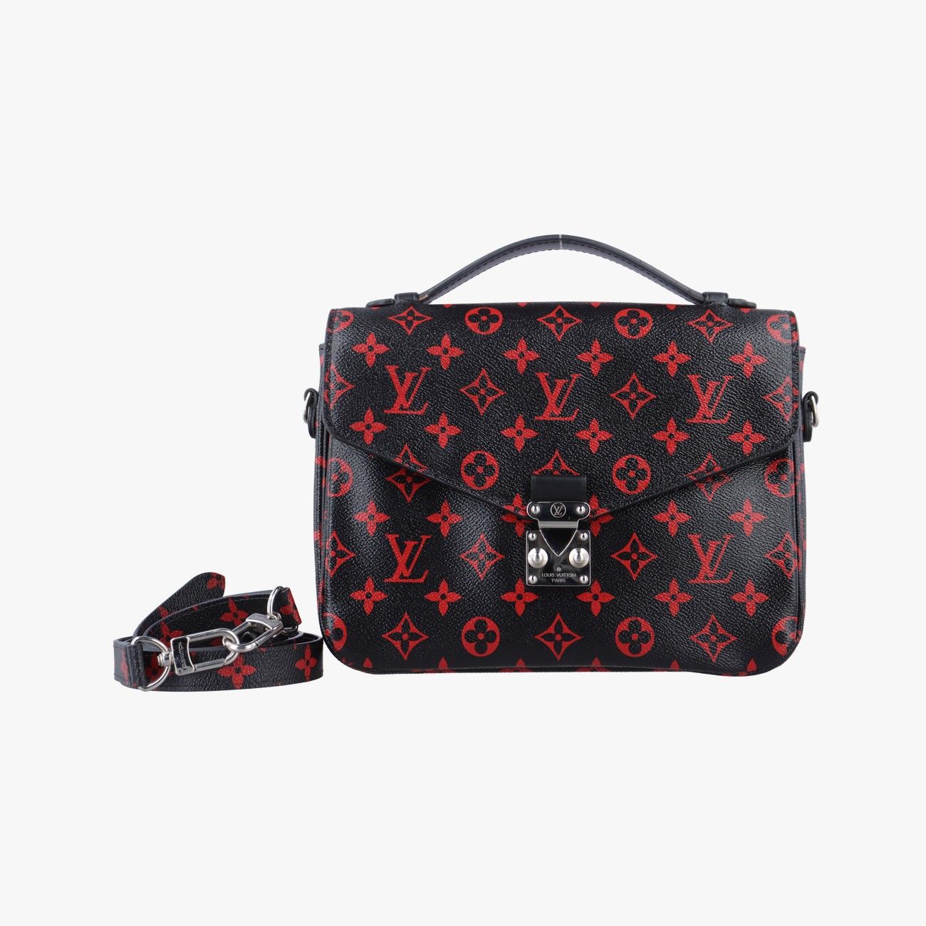 ルイヴィトンLouis Vuittonポシェット メティス MM ノワール×ルージュ モノグラム アンフラルージュ M41462 DR0137