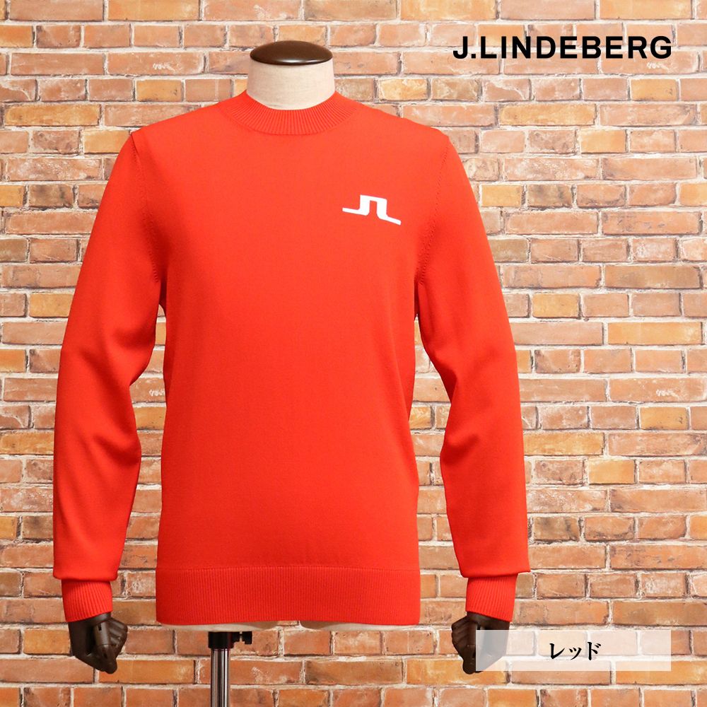 J.LINDEBERG/46(M)サイズ/クルーネック ニット 071-18312 ロゴ ジャ