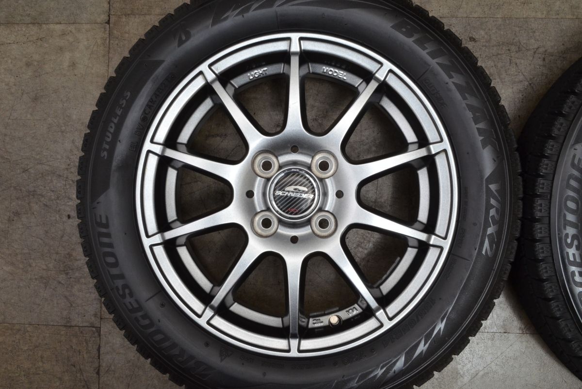 軽自動車サイズ シュナイダー 14in4.5J 43 PCD100 ブリヂストン ブリザック VRX2 155 65R14 N-ONE N-BOX ワゴンR アルト タント ムーヴ FFCRYSTALESIA_COM