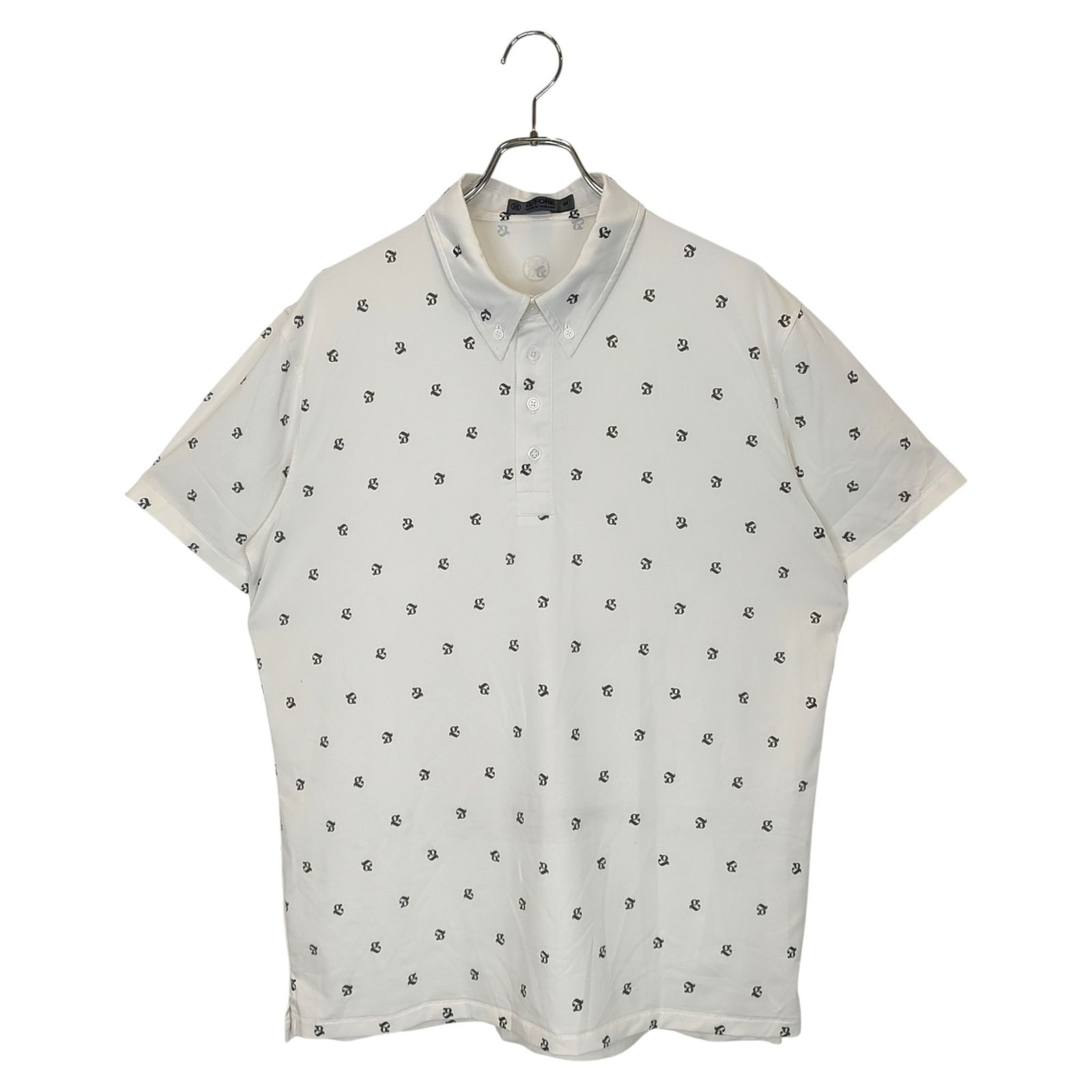 G/FORE ジーフォア 半袖ポロシャツ 総柄 ホワイト 3 | [AZMINI] ジーフォア G⁄FORE ゴルフウェア ポロシャツ 半袖