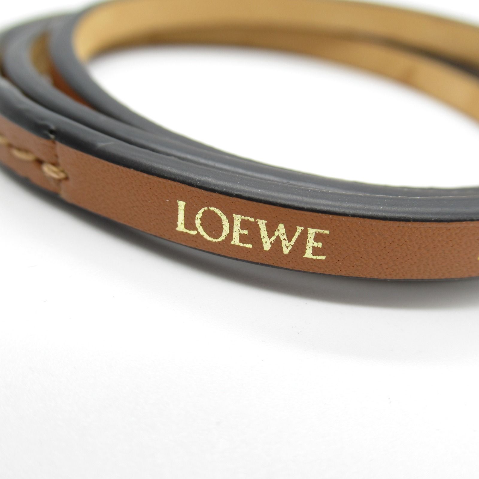 loewe ロエベ ブレスレット ブラック ロエベレザーバングル