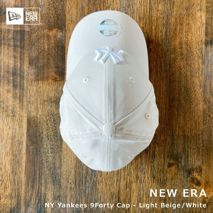 New Era☆NYヤンキース 9Forty Cap ライトベージュ×ホワイト