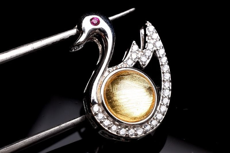 ゴールド ギベオン 8mm ペンダントトップ 鳥 バチカン 1個売り パワーストーン 天然石 _PR3101-1