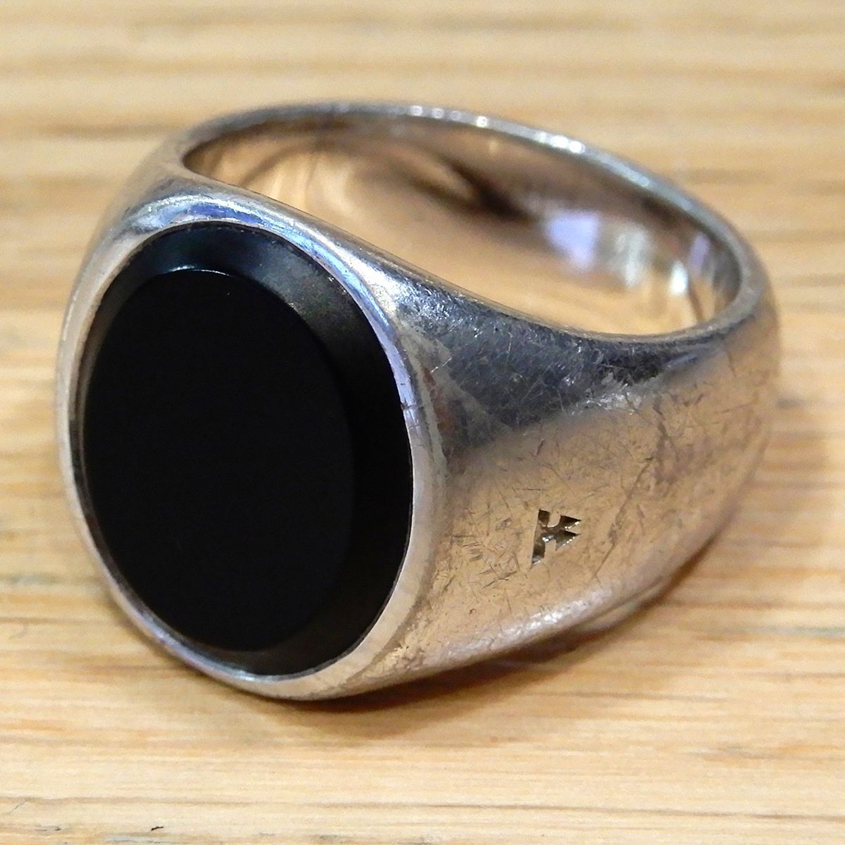 美品】トムウッド オーバル ブラックオニキス リング SV925 #52 約11.5 