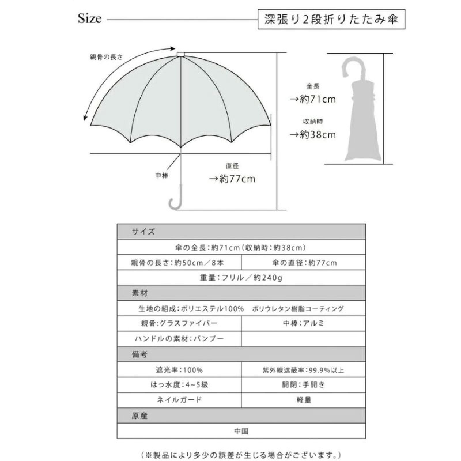 【新品未使用】COKAGE+ 2way 折りたたみ日傘 ラテベージュ ×ホワイト 新品 COKAGE+ 2段折りたたみ日傘 ラテベージュ