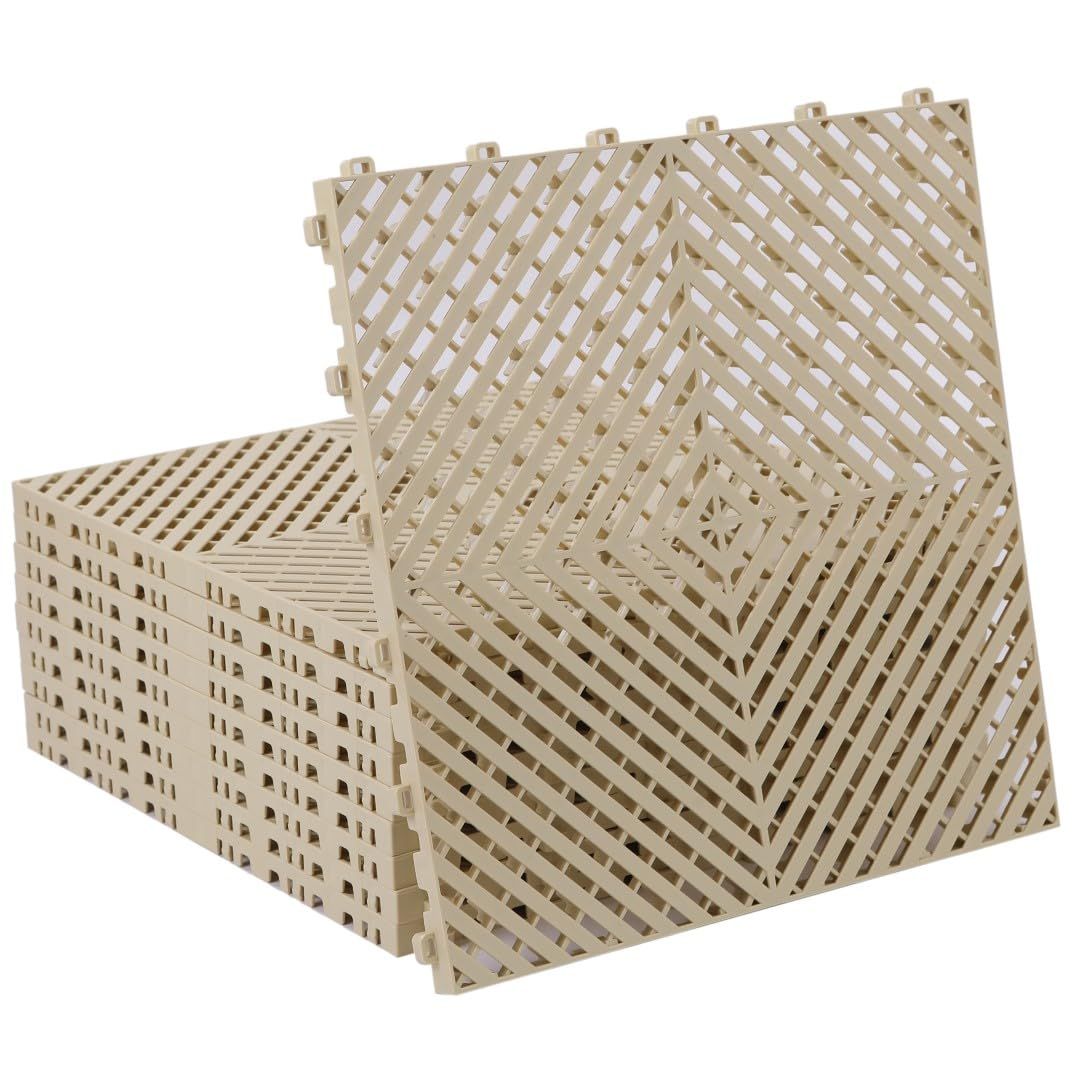 ISL ガレージタイル フラットタイプ サンドベージュ 10枚セット 40×40×1.8cm 業務用 高耐荷重モデル