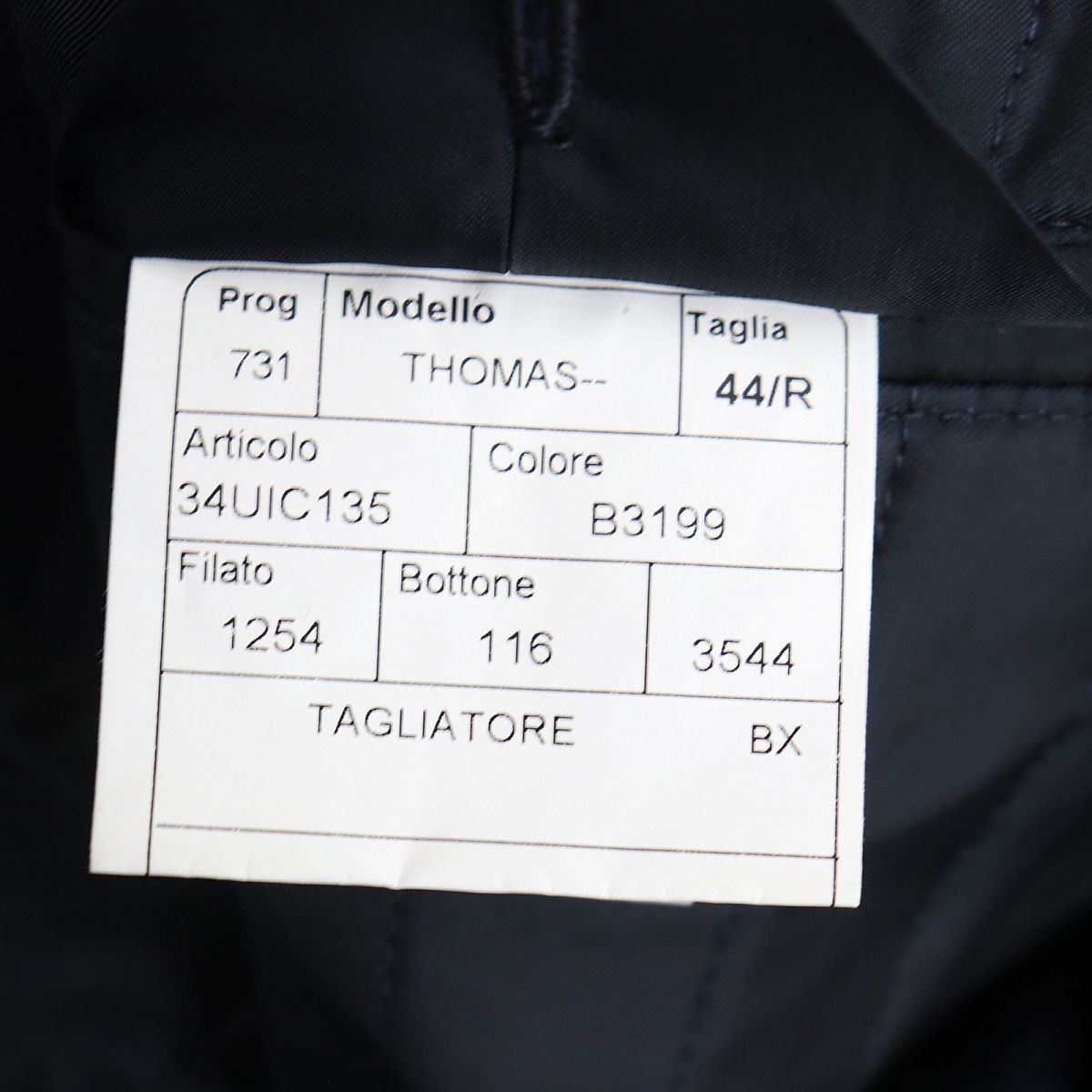 美品◇TAGLIATORE タリアトーレ THOMAS 34UIC135 比翼仕立て ミドル丈