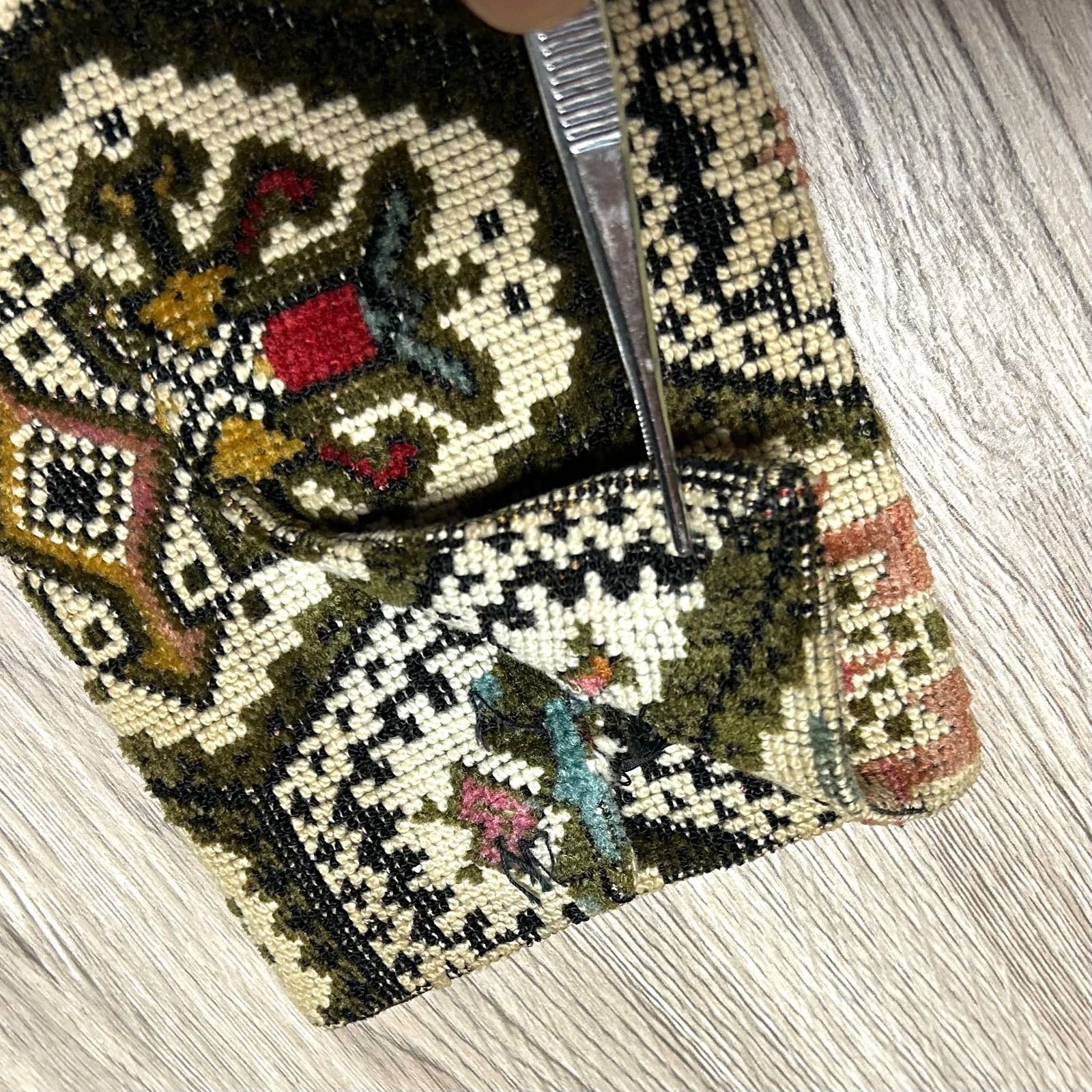 美品 UNKNOWN 60S～70S ヴィンテージ ゴブラン織り ジャケット 白系 茶 