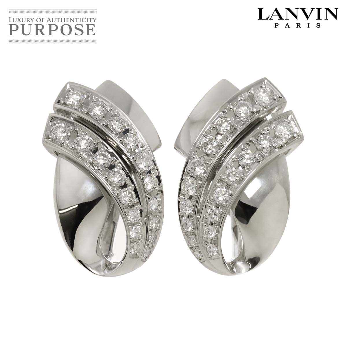 ランバン LANVIN ダイヤ 1.13ct|1.13ct イヤリング Pt プラチナ K14 WG ホワイトゴールド 585 Diamond Earrings Clip on 90294954