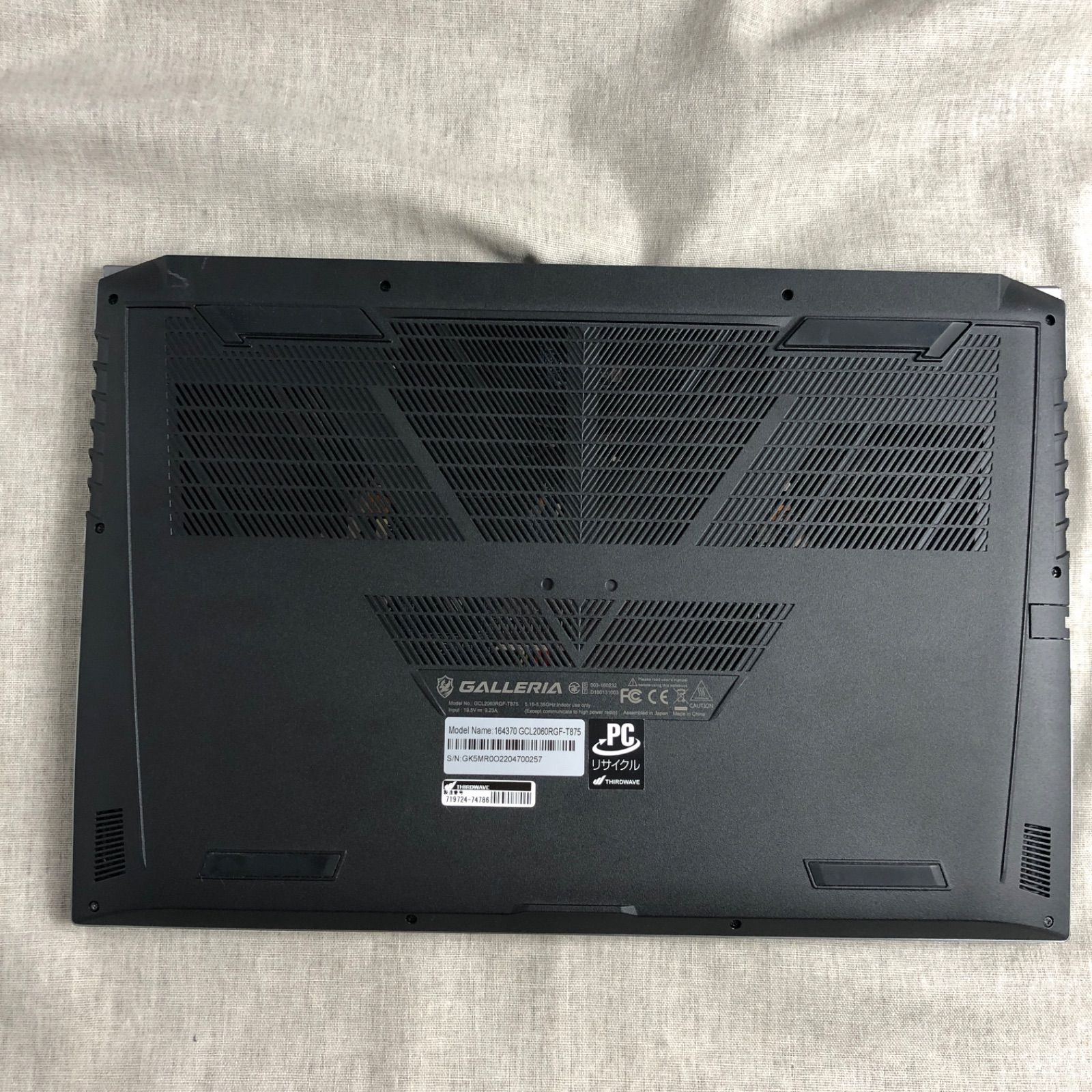 ゲーミングノートPC GALLERIA GCL2060RGF-T【Core i7-10875H・RTX2060 