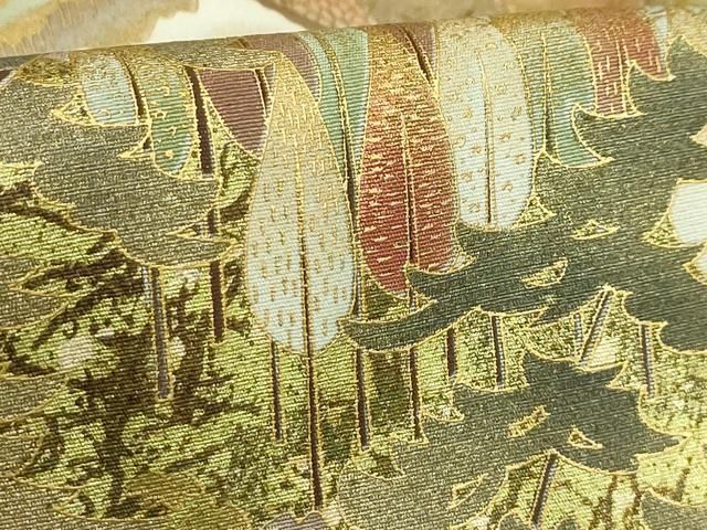 平和屋着物○訪問着 葡萄蔦の葉文 暈し染め 金彩 正絹