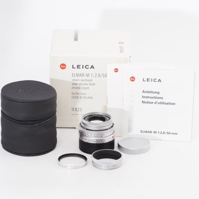 Leica ELMAR-M 50mm F/2.8 E39 Lens In シルバー エルマーM ライカ M