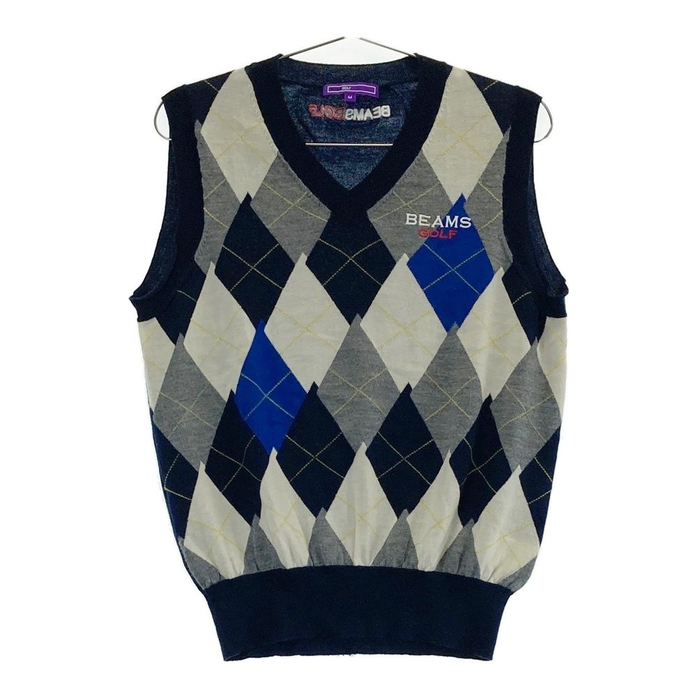 【タグつき】　ビームスゴルフ　アーガイル　薄手　ニット　Lサイズ タグつき】 ビームスゴルフ アーガイル 薄手 ニット Lサイズ