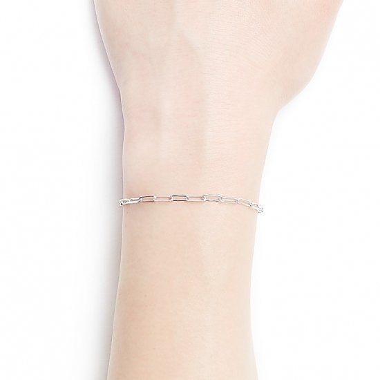 oeau オー レディース K18WG ホワイトゴールド スクエア チェーン ブレスレット 長さ16cm oeau-04-034 square  small chain / bracelet - メルカリ