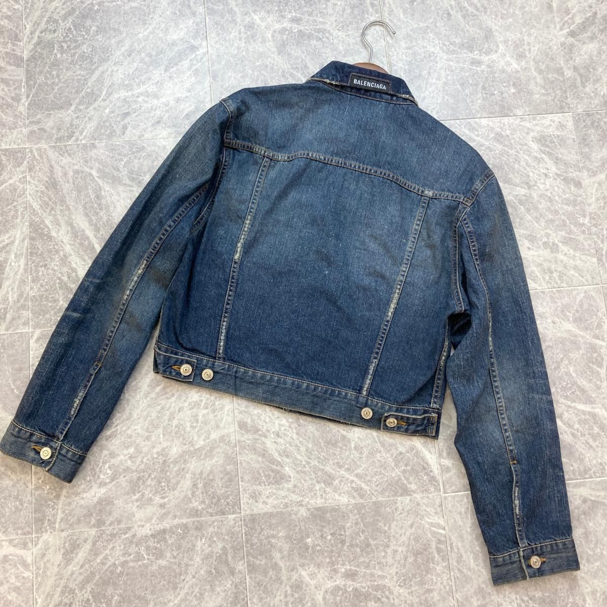 BALENCIAGA ダメージ加工デニムジャケット 48 BALENCIAGA ダメージ加工デニムジャケット 48 BALENCIAGA