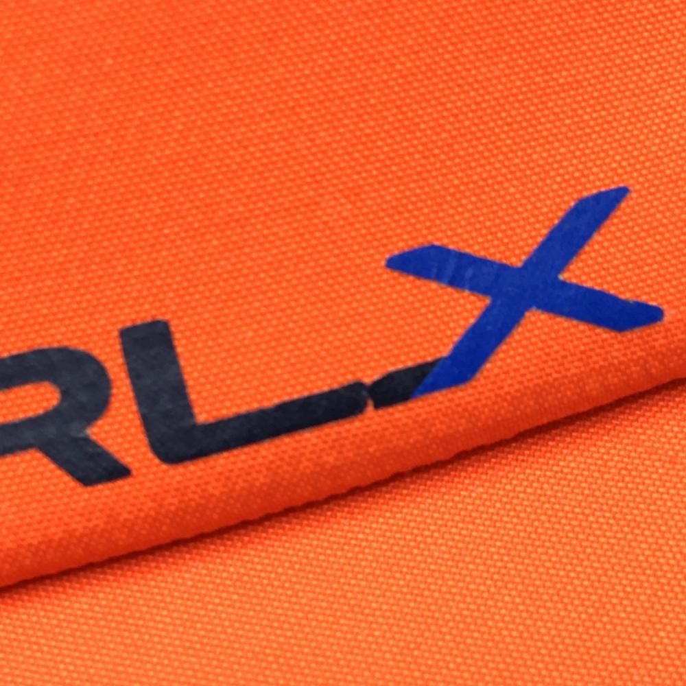 美品】RLXラルフローレン サンバイザー オレンジ×ブルー ロゴプリント