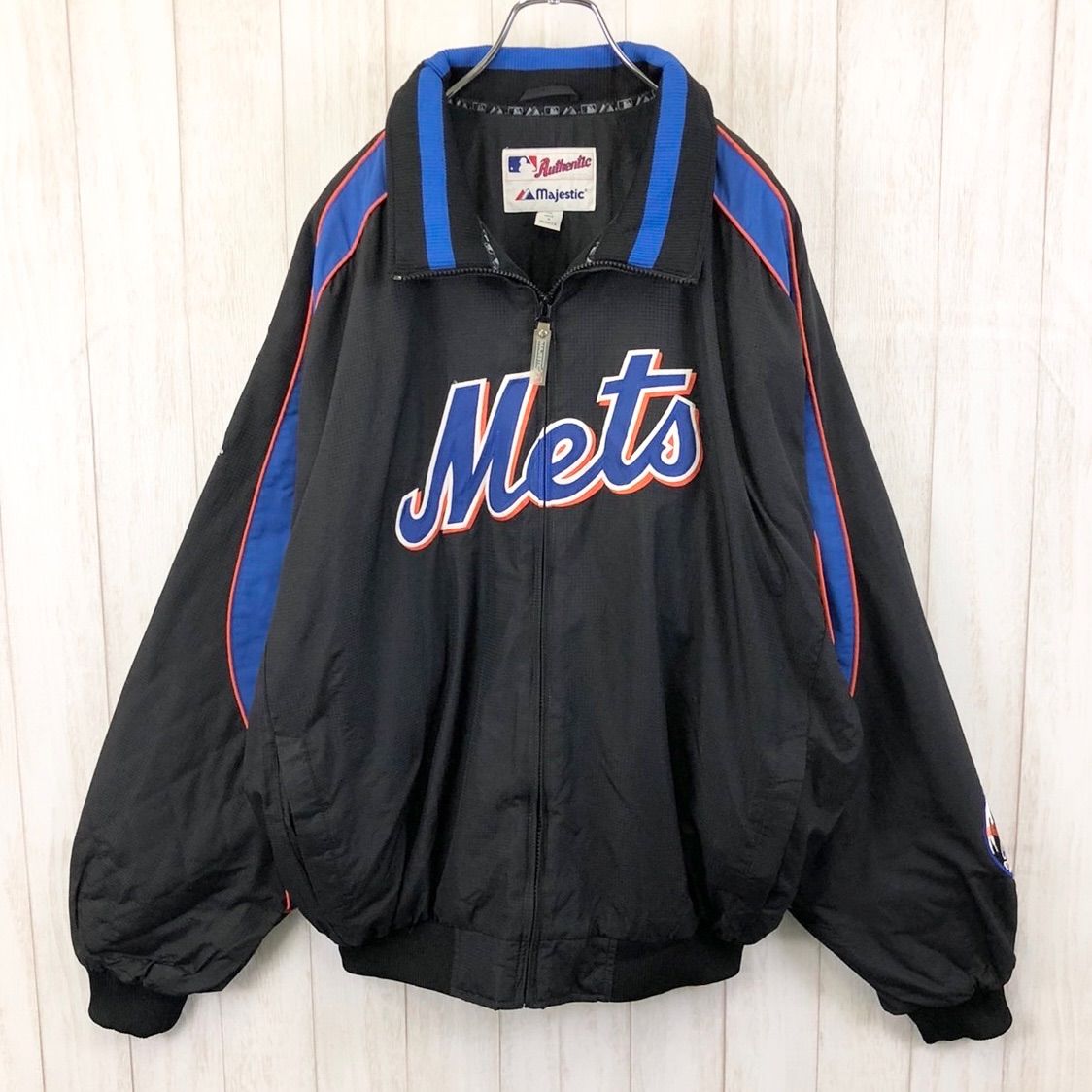 MLBメッツ マジェスティック 刺繡ロゴ 裏地フリース XL ナイロン MLBメッツ マジェスティック 刺繡ロゴ 裏地フリース XL ナイロン