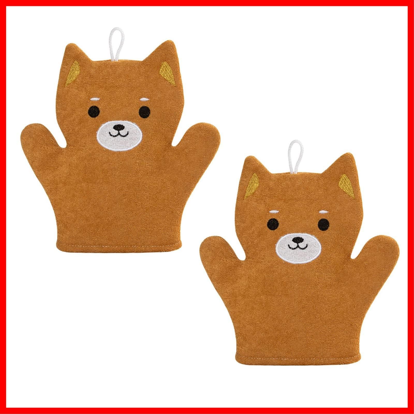 商品 ミトン ボディスポンジ スポンジ グローブ あかすり ボディスクラブ 風呂 垢すり シャワーブラシ かわいい 子供 柴犬 シャワーブラシ こすりタオル 2個