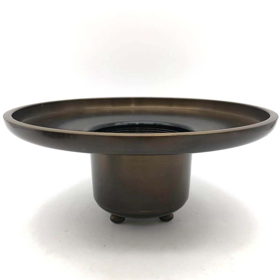 ss7687 【中古】 唐金 薄端花器 池坊 御玄猪好 金属製 茶道 華道
