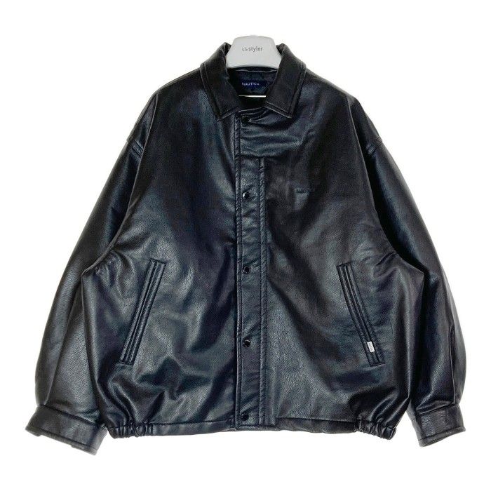 柔らかい nautica Vegan Leather Blouson 皮革夾克 Leather GENUINE ...