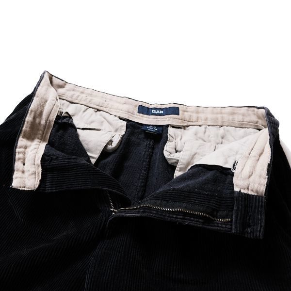 90´s old GAP 2タックコーデュロイスラックス 太畝 ブラック メンズ