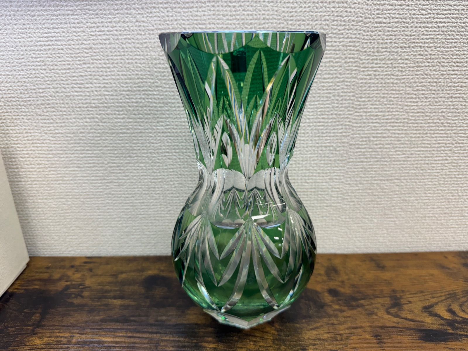 ツ*X様 KAGAMI クリスタル 江戸切子 フラワーベース 花瓶 美品 フラワ
