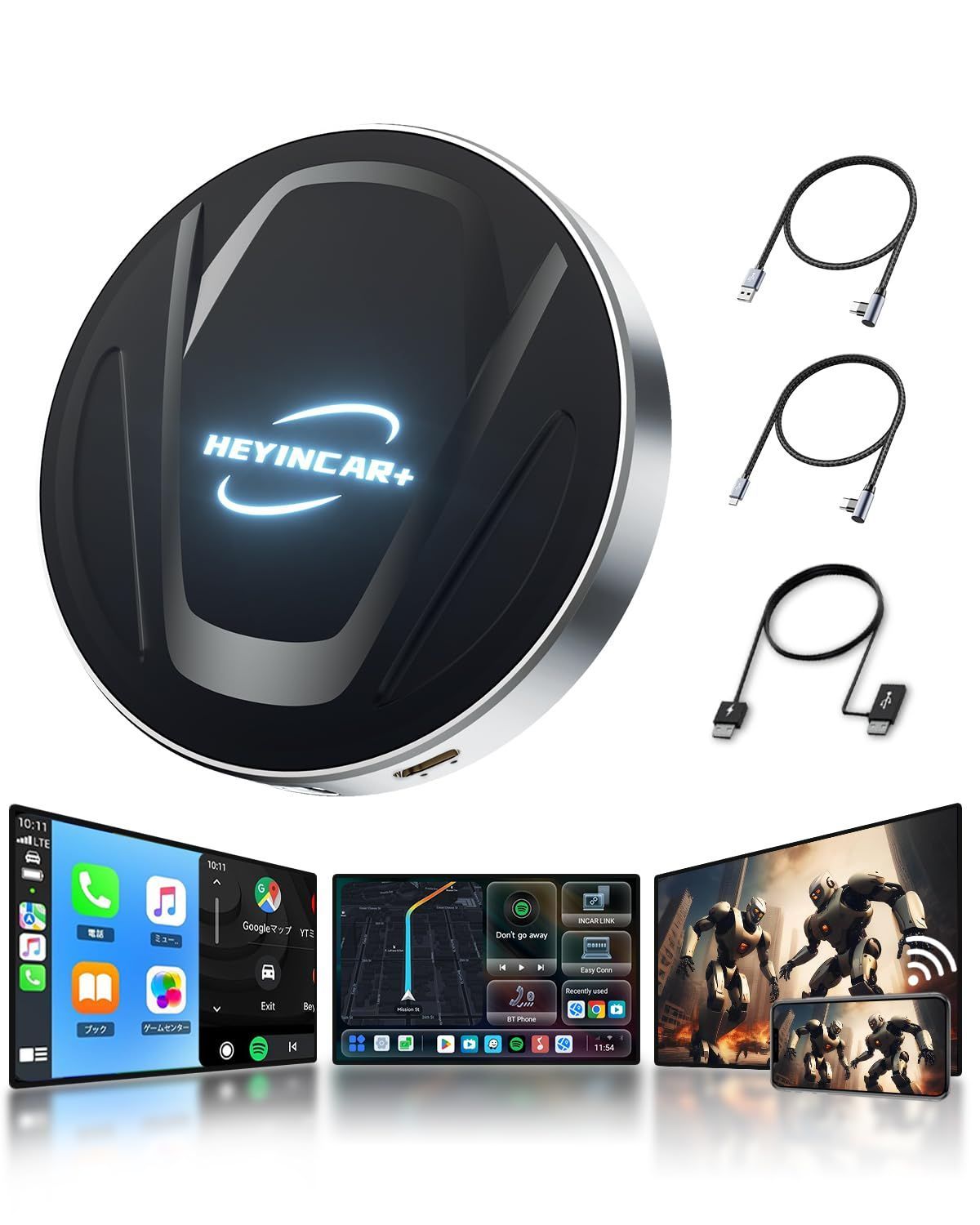 Android 13アタブター nano Box SIMカード Micro SDカードスロット AI 投影 ワイヤレス Carplay CarPlay ワイヤレス Android HEYINCAR Auto 前席でYoutube Netflix 業界最新