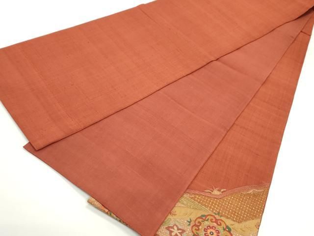 平和屋着物○中国三大刺繍 スワトウ相良刺繍 総刺繍 太鼓柄袋帯 紬地