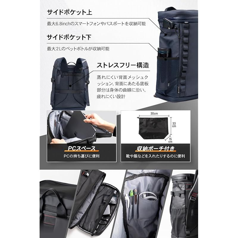 リュックメンズ スクエア