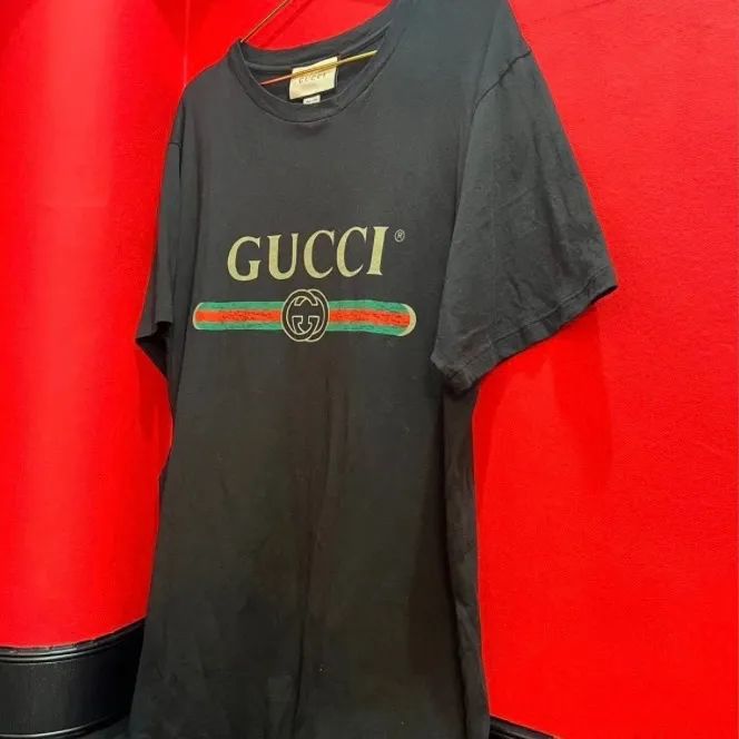 極美品】☆ GUCCI グッチ ブランドロゴTシャツ GG コットン ブラック