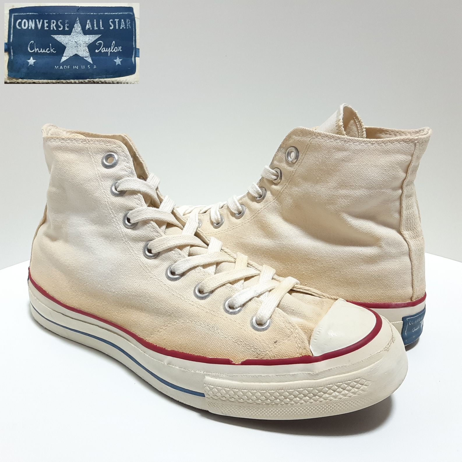 60s 三ツ星 CONVERSE CHUCK TAYLOR HI ALLSTAR 26.5cm】60s 三ツ星 CONVERSE CHUCK TAYLOR HI ALLSTAR サイドステッチ