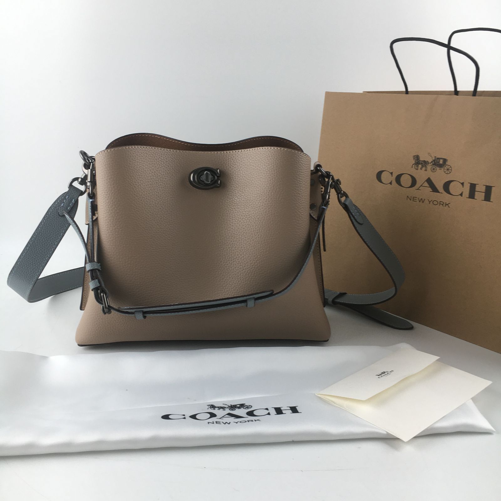 新品 COACH ウィロー ショルダーバッグ ハンドバッグ ベージュ