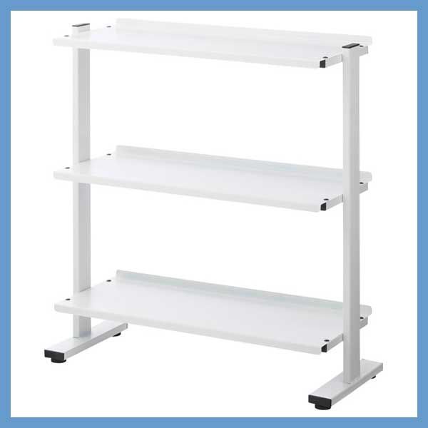 スチール製の２ＷＡＹラック ３Ｄ W80.5×D31×H85.5|91cm No.73 ホワイト