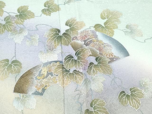 平和屋着物○訪問着 地紙花唐草文 暈し染め 金銀彩 やまと金ラベル