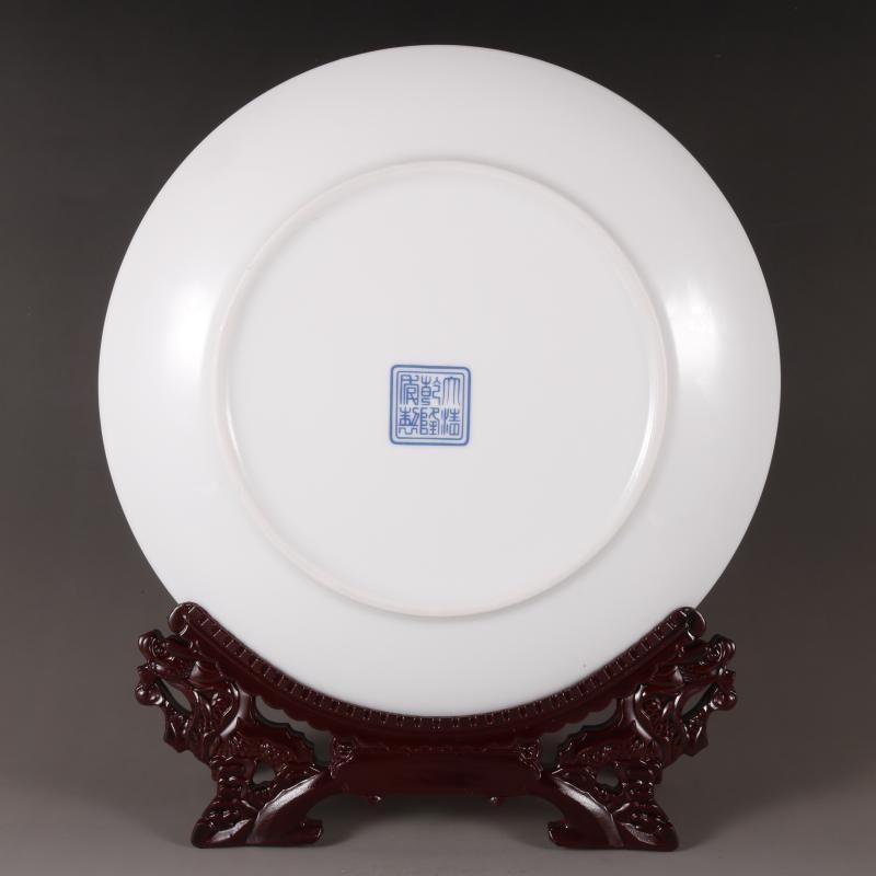 清乾隆童子献寿青花賞盤 景徳鎮 陶磁器 装飾品 現代工芸品 美術