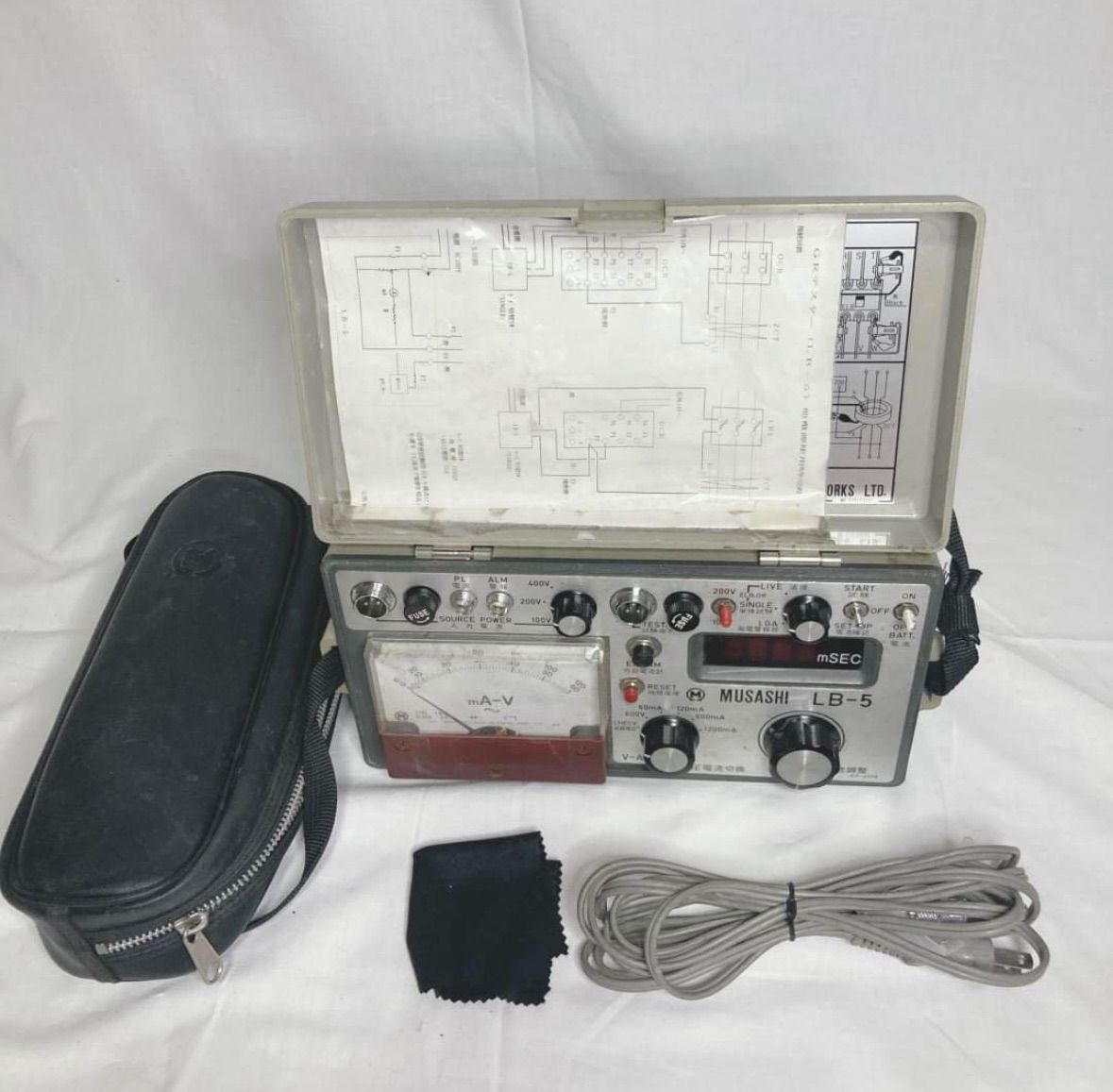 ジャンク 通電のみ ムサシ漏電遮断器及びGRテスタLB-5形