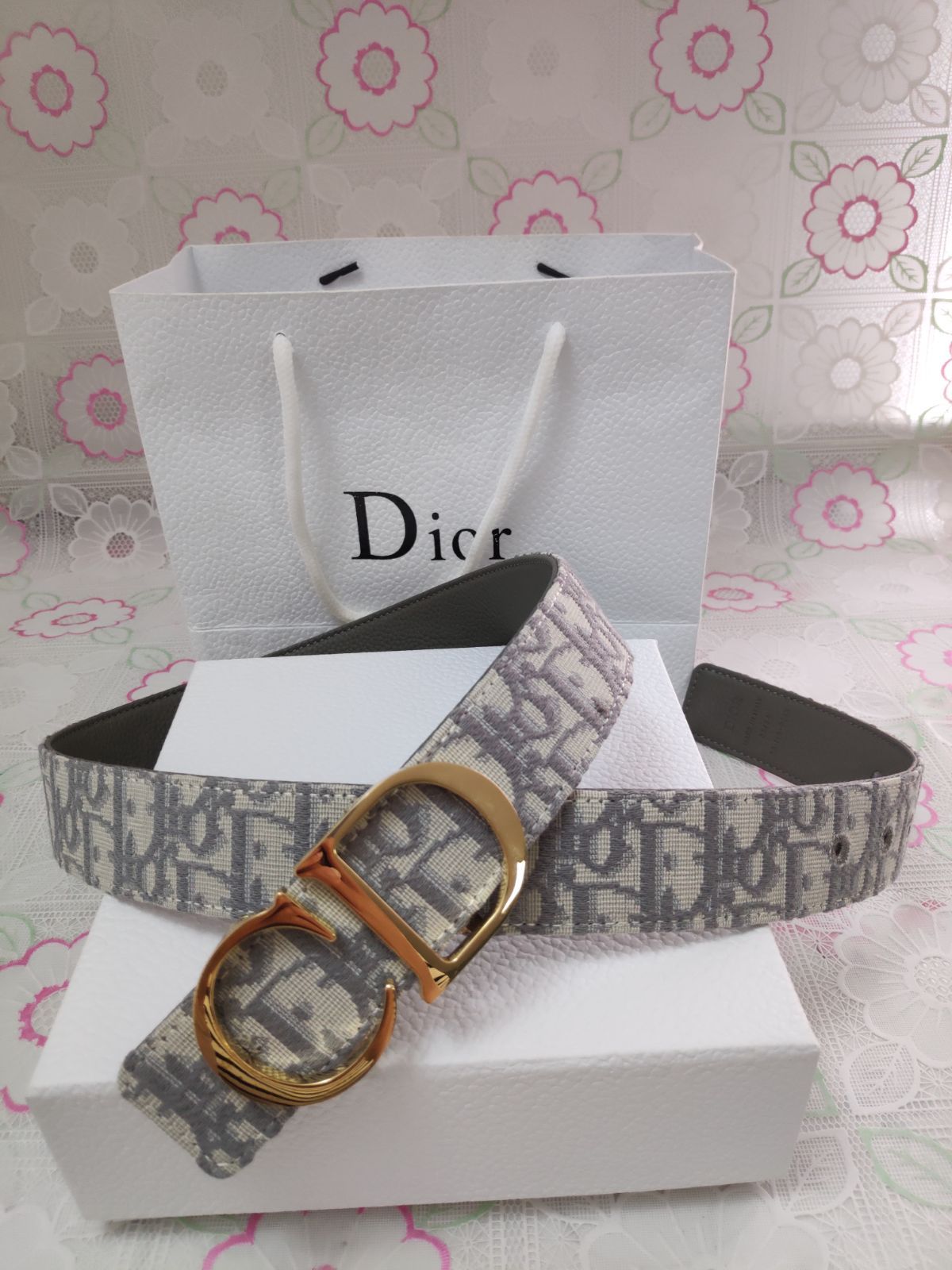 超人気✨Dior/クリスチャンディオール ベルト グレー ベルト