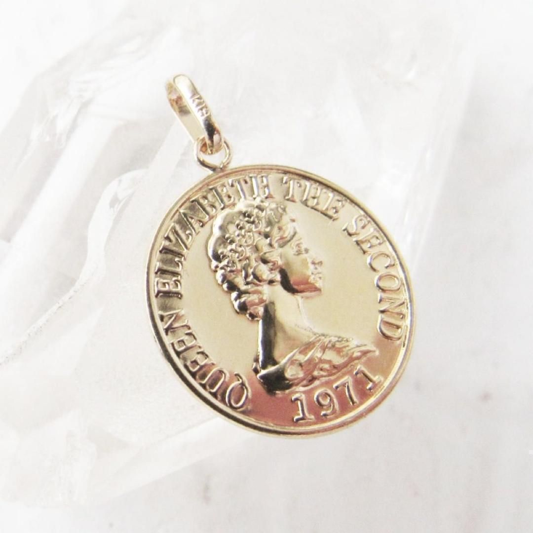 K18 18K コイン トップ ネックレス ゴールド エリザベス 刻印 新品 18K コイン トップ ネックレス K18 エリザベス コイントップ